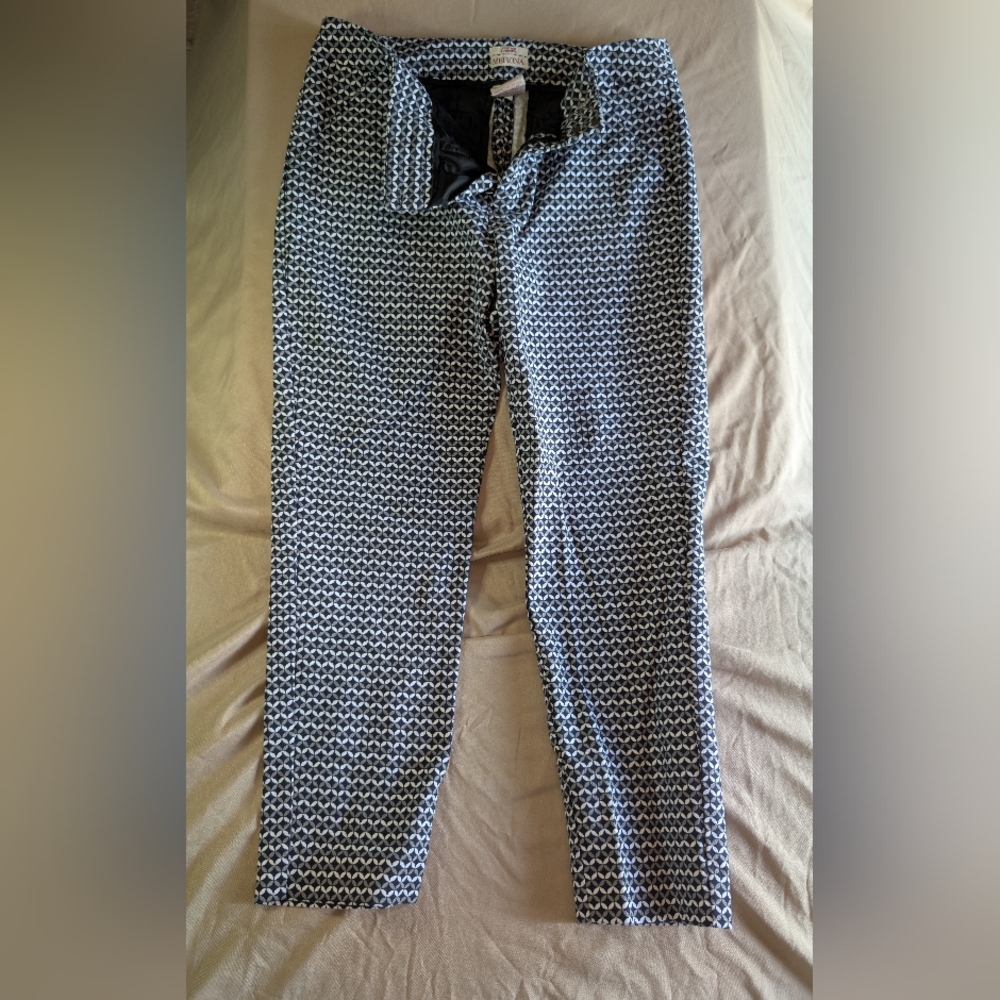 Merona Navy and White Geometric Pants